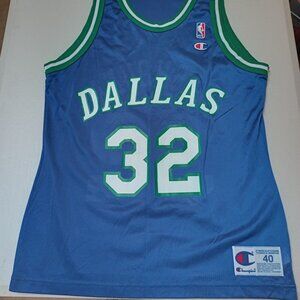 Champion Jamal Mashburn Dallas Mavericks NBA Basketball Jersey Adult Medium 40